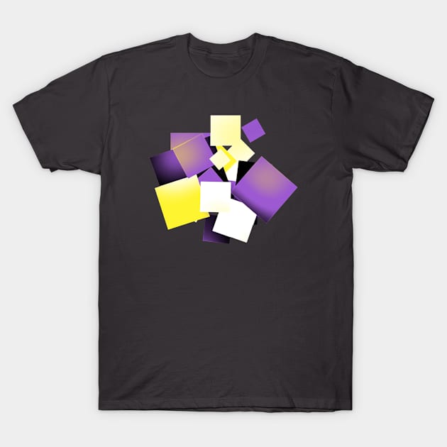 Nonbinary Pride Layered Squares Design T-Shirt by VernenInk